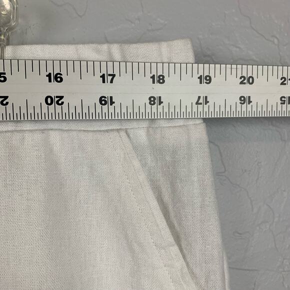 Cynthia Rowley Linen Capri Pants Size 2X White Women's Drawstring Lagenlook - Picture 6 of 8